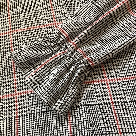 Nine West Prince of Wales patten bell sleeved blouse sz XL - Picture 3 of 7